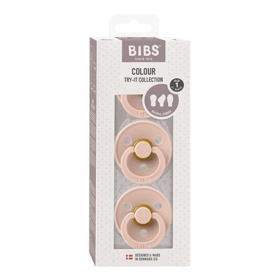 BIBS Try-It Collection - 3 Forskellige Sutter - Colour - Str. 1 - Blush