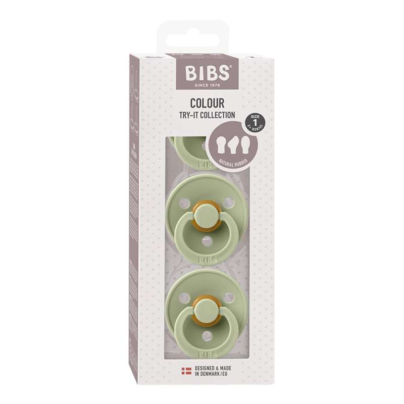 BIBS Try-It Collection - 3 Forskellige Sutter - Colour - Str. 1 - Sage