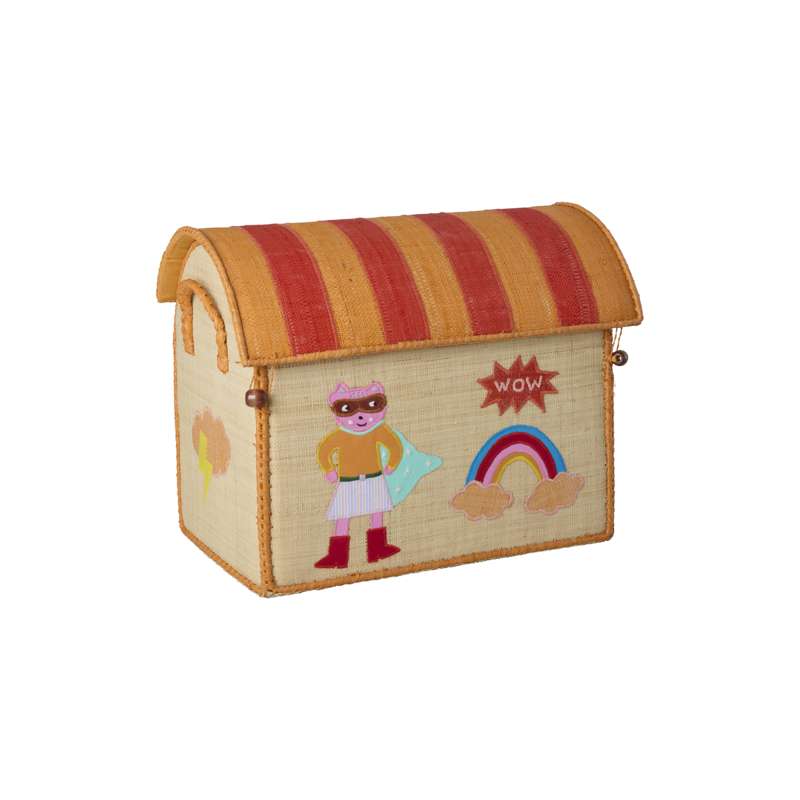 RICE Raffia Opbevaringshus - Hero - Pink - 3 stk.