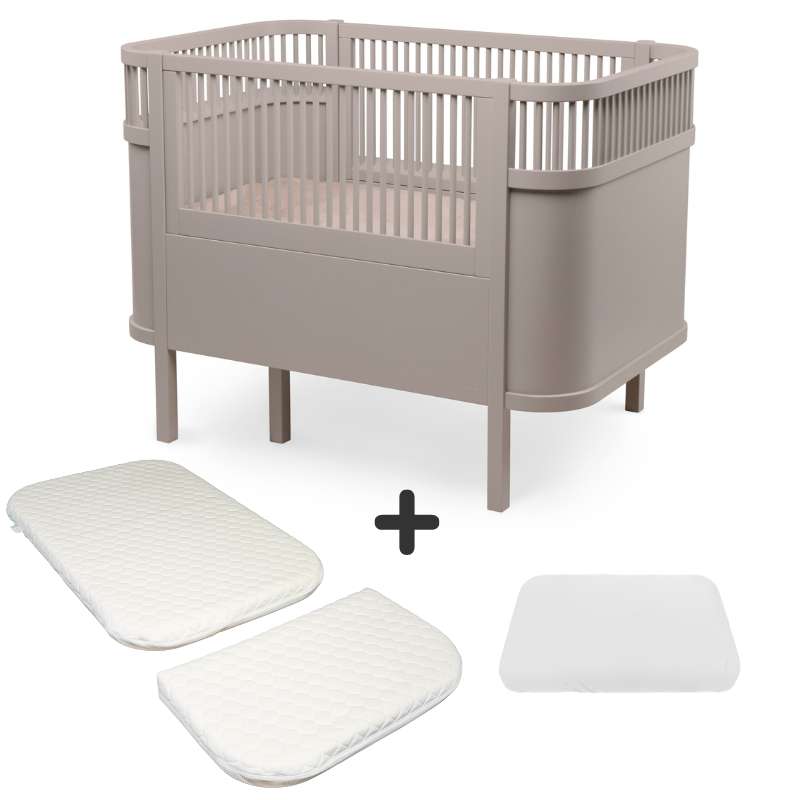 Sebra Sengen - Klassisk - Jetty Beige - m. Kid'oh Madras - Bundle 1
