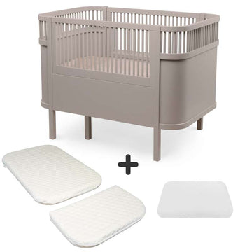 Sebra Sengen - Klassisk - Jetty Beige - m. Kid'oh Madras - Bundle 1