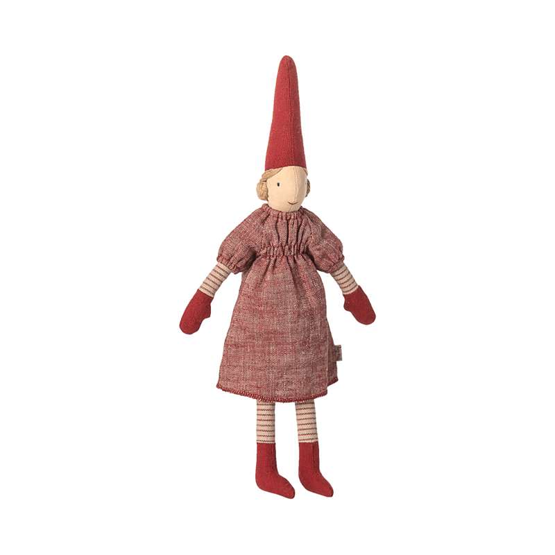 Maileg Nisse - Str. 2 - Pige - Rød Kjole