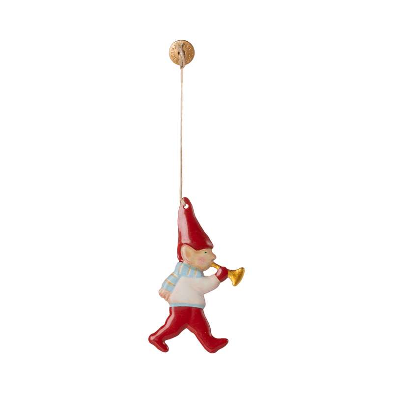 Maileg Juleornament - Metal - Nisse - Trompet