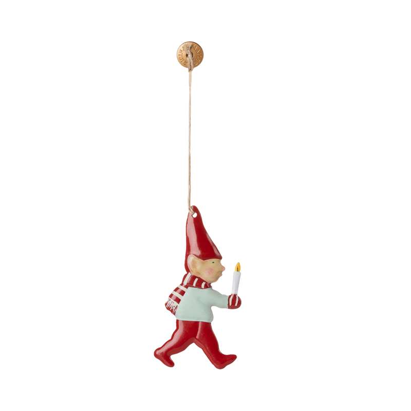 Maileg Juleornament - Metal - Nisse - Stearinlys
