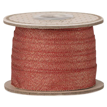 Maileg Bånd - 13 mm - 10m - Rød/Guld