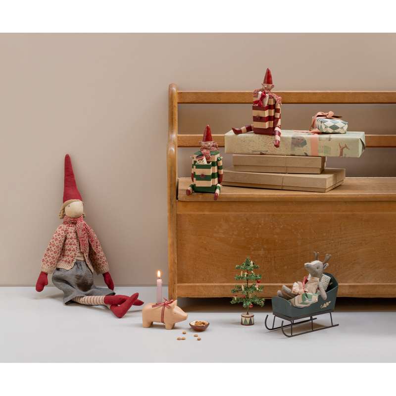 Maileg Lysestage - Træ - Gris - Lille - Rosa