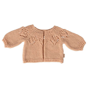 Maileg Strikket Cardigan - Størrelse 4 - Lys Rosa