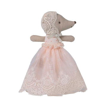 Maileg Baby Mus i Dåbskjole - Rosa