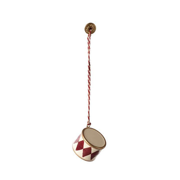 Maileg Juleornament - Metal - Lille Tromme - Rød