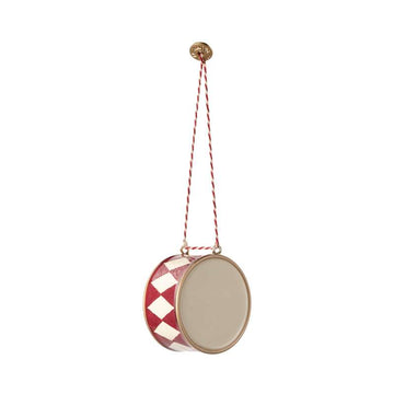 Maileg Juleornament - Metal - Stor Tromme - Rød