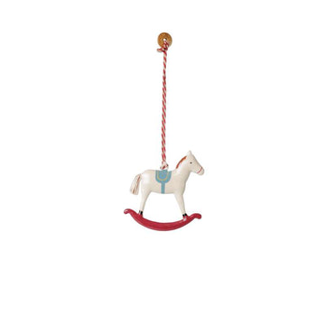 Maileg Juleornament - Metal - Gyngehest - Rød