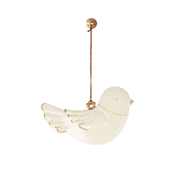 Maileg Juleornament - Metal - Fugl - Off White/Guld