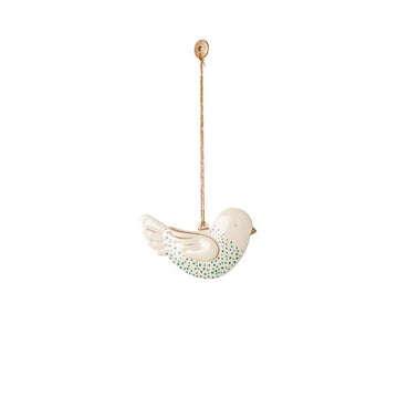 Maileg Juleornament - Metal - Fugl - Grøn Dot