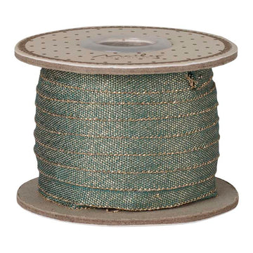 Maileg Gavebånd - 6mm/25m - Grøn/Guld