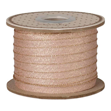Maileg Gavebånd - 6mm/25m - Lys Rosa/Guld