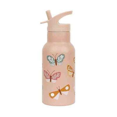 A Little Lovely Company Termodrikkedunk - 350 ml. - Butterflies - Rosa