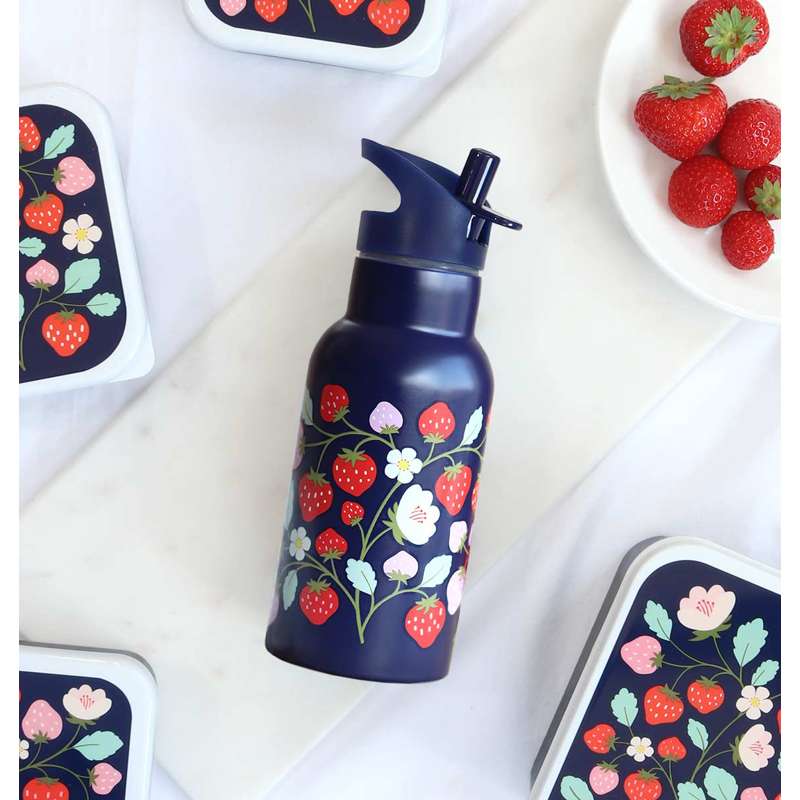 A Little Lovely Company Ståldrikkedunk - 350ml - Strawberries