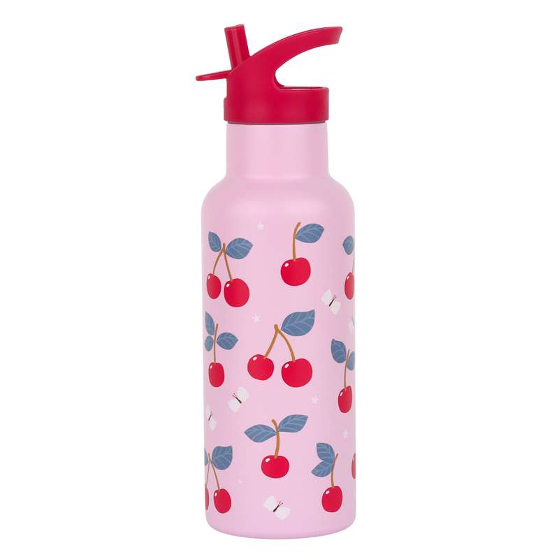 A Little Lovely Company Ståldrikkedunk - XL - 500ml - Cherries