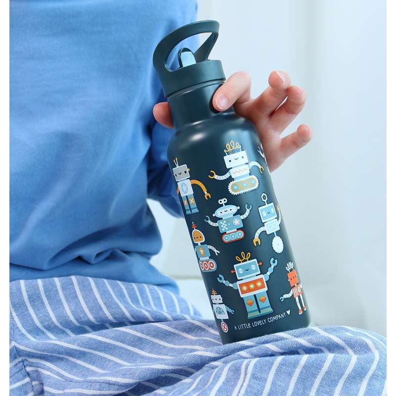 A Little Lovely Company Termo Ståldrikkedunk - XL - 500ml - Robots