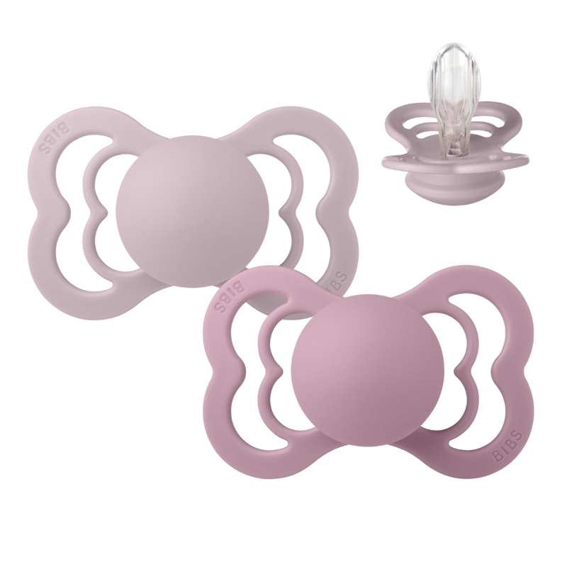 BIBS Supreme Sut - 2-Pak - Str. 2 - Silikone - Dusky Lilac/Heather