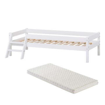 Kid'oh Juniorseng m. Sweet Dream Madras - Svanemærket - 70x160 cm - Hvid