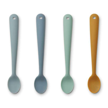 Liewood Siv Bløde Babyskeer - 4-pak - Silikone - Blue Multi Mix