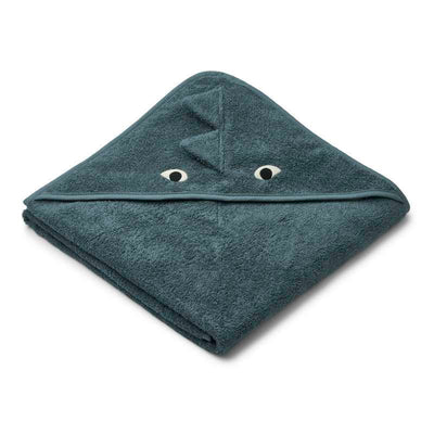 Liewood Augusta Badehåndklæde m. Hætte - Junior - Dragon (Whale Blue)