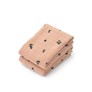 Liewood Lewis Muslin Stofbleer - 2-pak - Mini Berry/Pale Tuscany