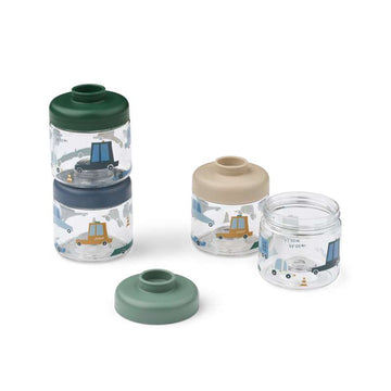 Liewood Dominique Små Madbokse - Tritan - 4-pak - 100ml - Cars/Sandy