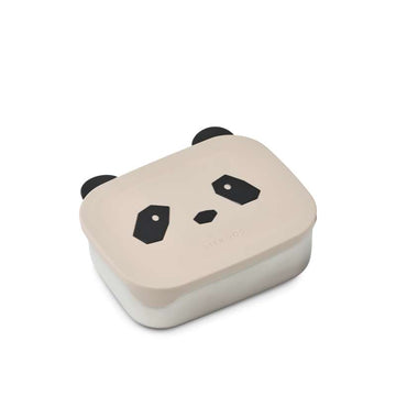 Liewood Arthur Ruminddelt Madkasse - Stål/Silikone - Panda - Sandy