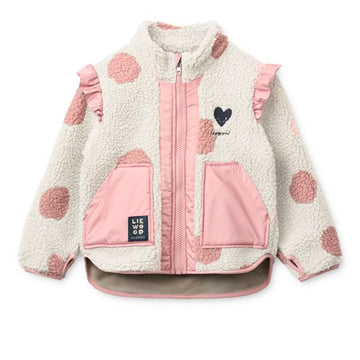 Liewood Noam Fleecejakke m. Flæser - Spot Dot Sandy/Rose blush Mix