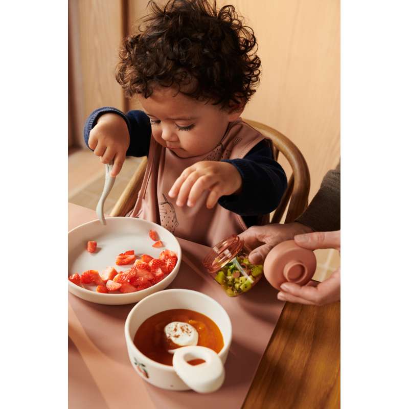 Liewood Vivi Baby Spisesæt - 4 dele - Silikone - Peach/Sea Shell Mix