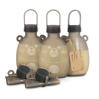 Haakaa Silikonepose til Mælk - Happii Bear - 260ml