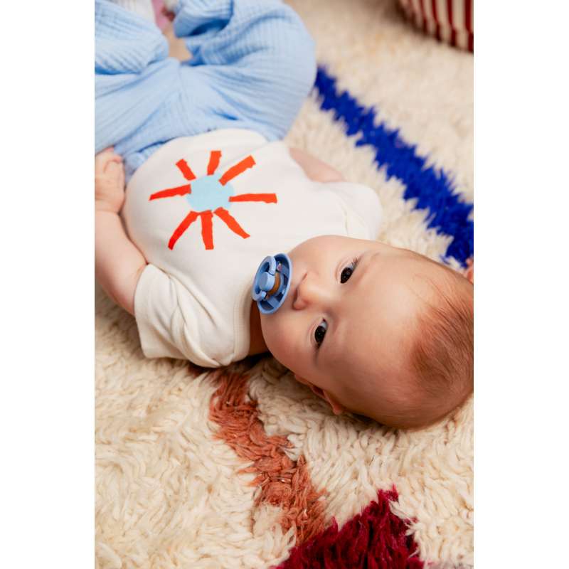 BIBS Rund Colour Sut - 2-Pak - Str. 2 - Naturgummi - Pin Studio - Sky Blue/Sky Blue