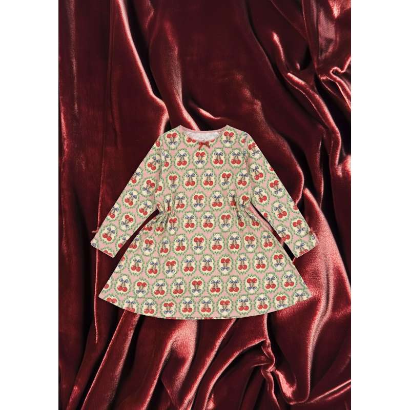 Konges Sløjd Drey - Langærmet Kjole - GOTS - Cherry Bow