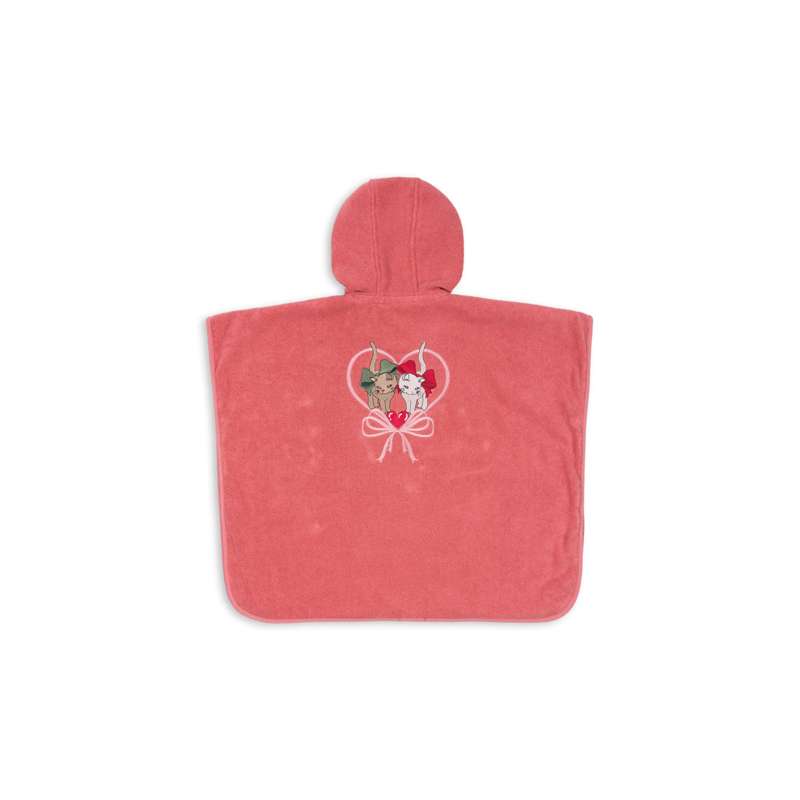 Konges Sløjd Terry Poncho m. Broderi - GOTS - Flamingo Plume