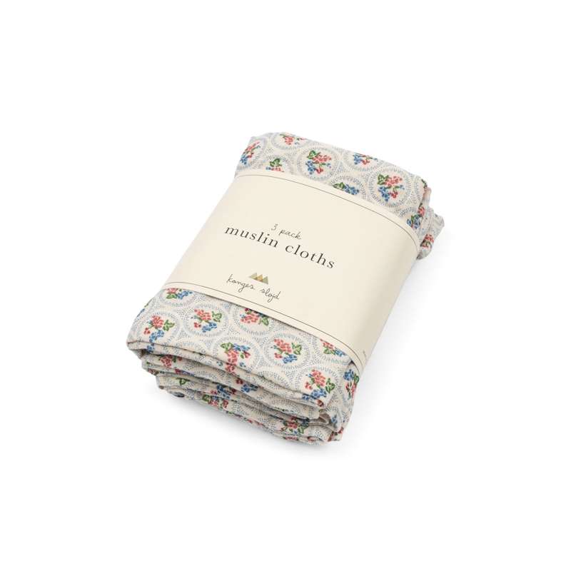 Konges Sløjd Stofbleer - 3-Pak - GOTS - Verona Blues