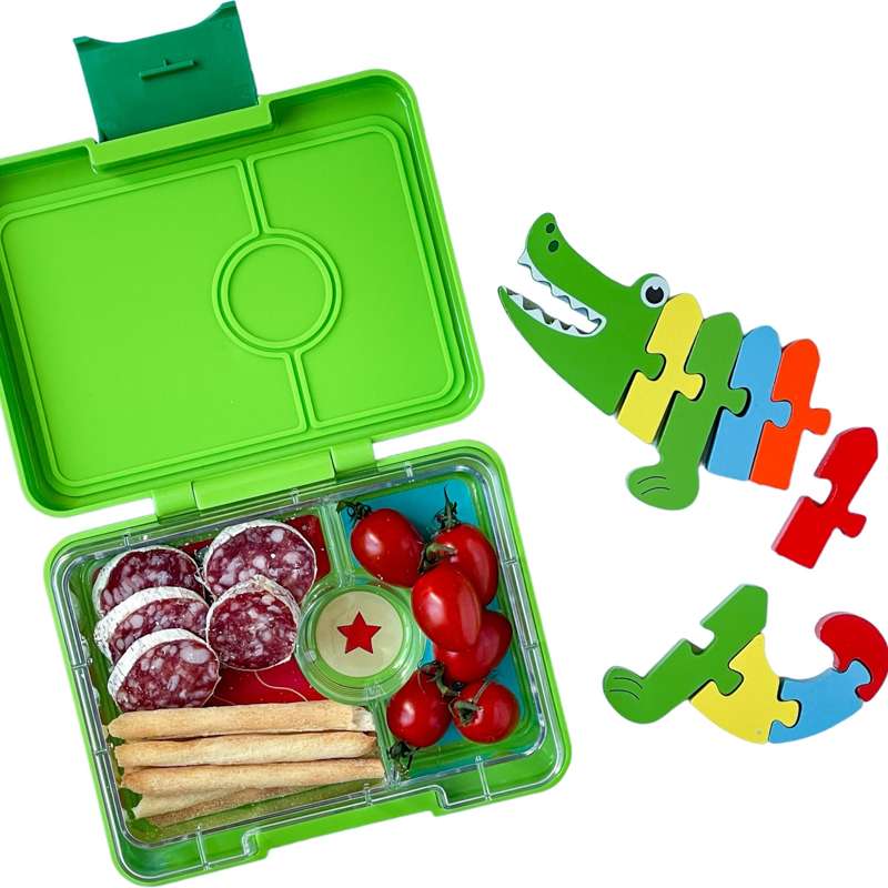 Yumbox Madkasse - Minisnack - 3 rum - Jurassic Green/Shark