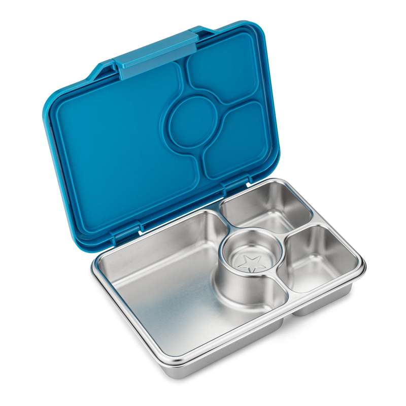 Yumbox Madkasse - Presto Stainless Steel - 4 rum - Normandy Blue