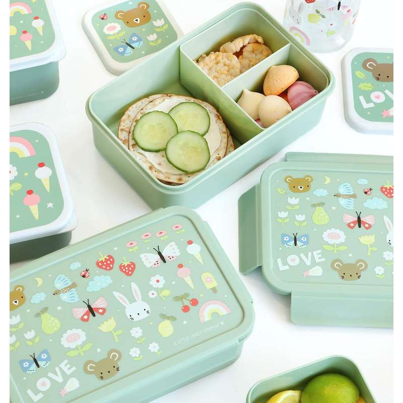 A Little Lovely Company Ruminddelt Bento Madkasse - Joy - Mint