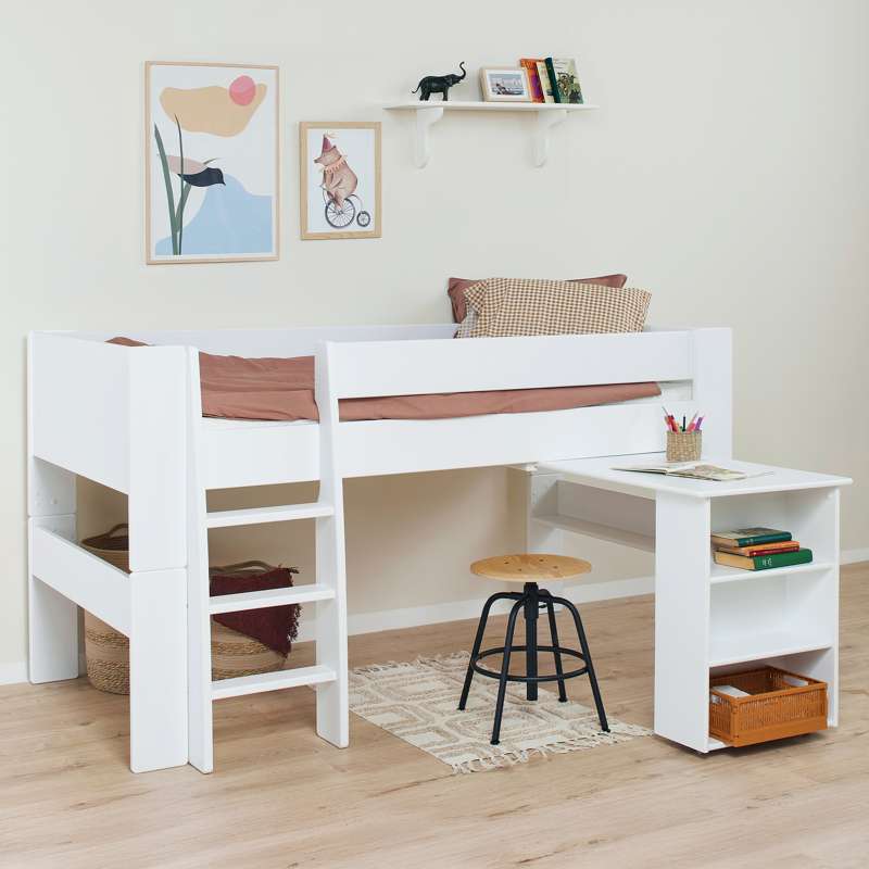 Hoppekids PURE - Bordplade til PURE Halvhøj Seng - Hvid