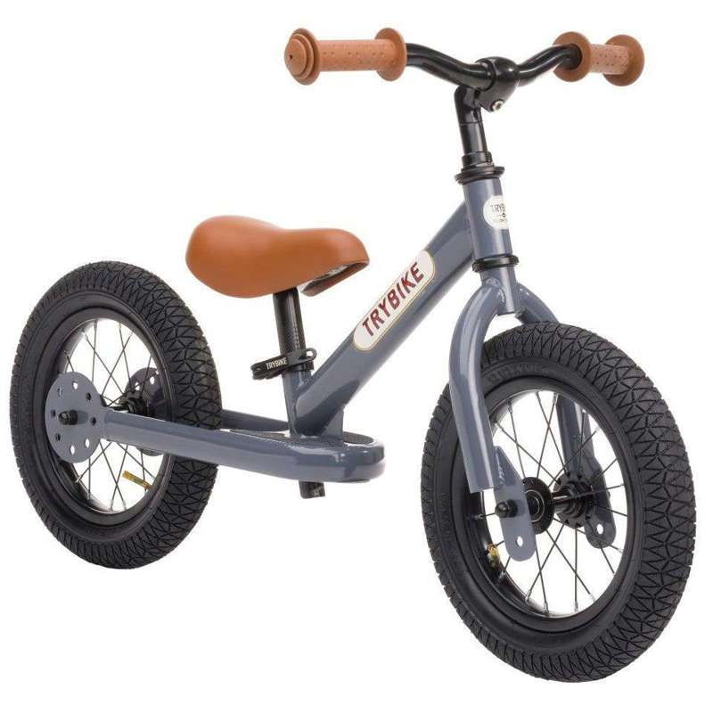 Trybike Retro Løbecykel 2-i-1 - To eller Tre Hjul - Antracitgrå