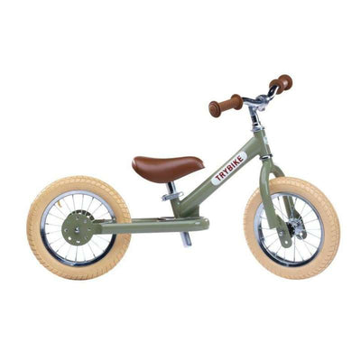 Trybike Retro Løbecykel 2-i-1 - To eller Tre Hjul - Vintage Grøn
