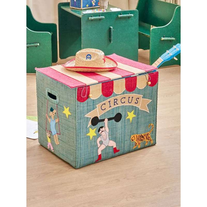 RICE Raffia Opbevaringskurv - Cirkus - X-Large - Foldbar