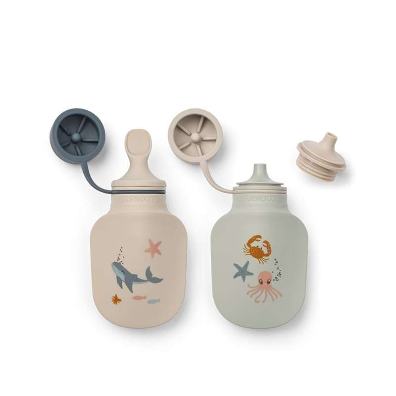 Liewood Lizzie Smoothieflasker - 2-pak - Sea Creature/Sandy