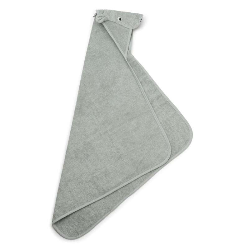 Liewood Albert Badehåndklæde m. Hætte - Baby - Hippo/Dove Blue
