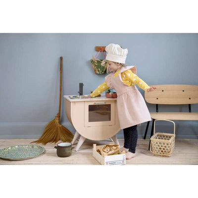 Sebra Børneforklæde med kokkehue - Dusty Pink