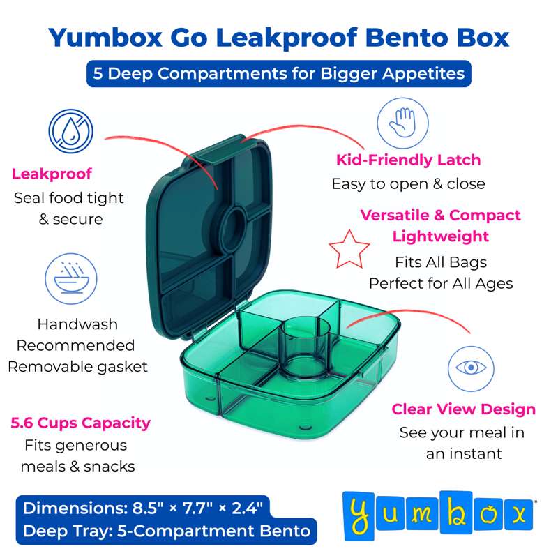 Yumbox Madkasse - Go - 5 rum - Lima Green