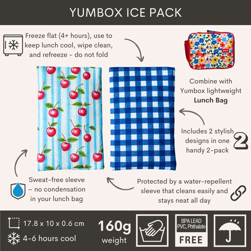 Yumbox Ice Pack Duo - Køleelementer - Vichy & Cherry