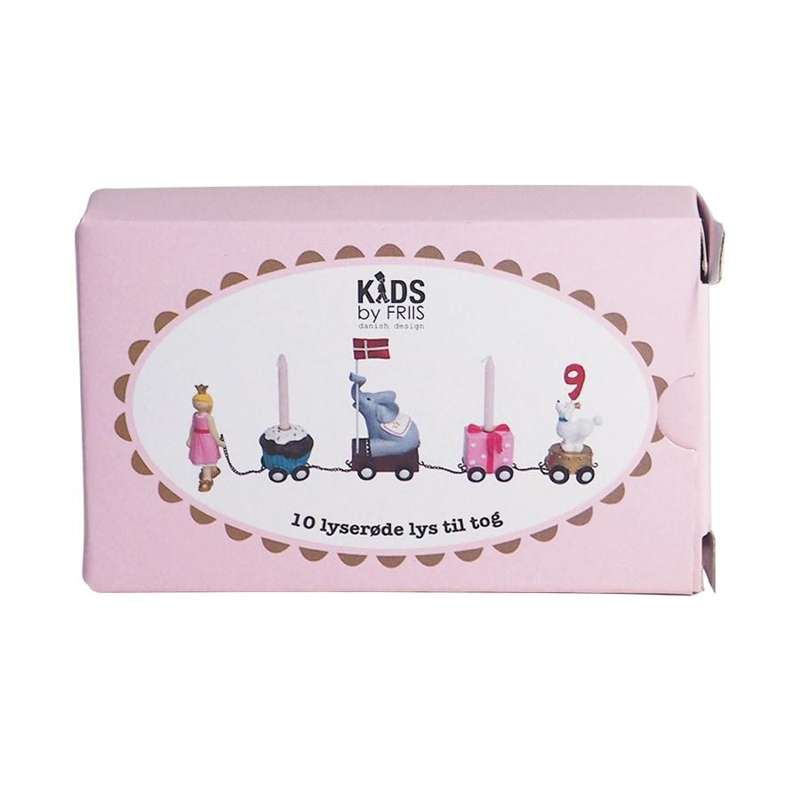 Kids by Friis Fødselsdagslys til tog - lyserød